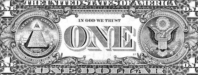 The modern economy is a pyramid scheme Reverse of a dollar bill showing the seal of the US