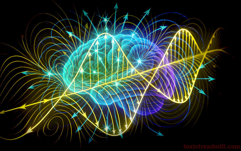 An illustration of an electromagnetic wave passing through a brain interfering with its function
